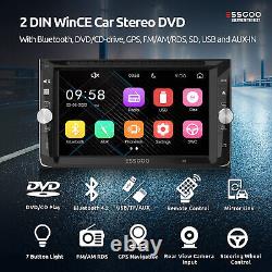 ESSGOO Double 2 DIN Car Radio Stereo DVD CD Player Bluetooth GPS +Reverse Camera