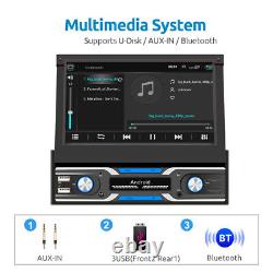 ESSGOO Single 1Din Android 10 Car Radio Stereo 7 Flip Out GPS Nav BT MP5 Player