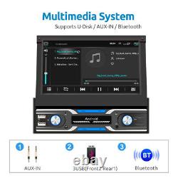 ESSGOO Single 1 Din 7 Car Stereo Radio Android10 Bluetooth Flip Out GPS Player