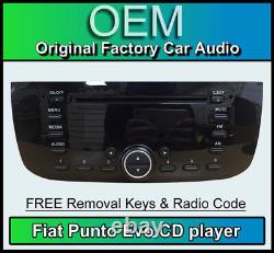 Fiat Punto Evo CD player, Fiat car stereo with radio code & removal keys