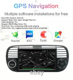 For 2007-15 Fiat 500 Single Din 7 Stereo Radio GPS Nav Head Unit WIFI FM Player