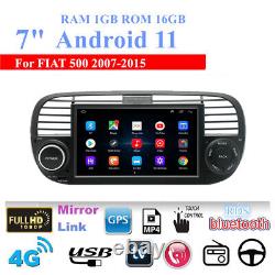 For 2007-15 Fiat 500 Single Din 7 Stereo Radio GPS Nav Head Unit WIFI FM Player