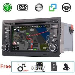 For Audi A4 S4 RS4 2 DIN HeadUnit Car CD SWC Stereo Radio GPS Sat Nav Bluetooth