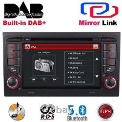 For Audi A4 S4 RS4 2 DIN HeadUnit Car CD SWC Stereo Radio GPS Sat Nav Bluetooth