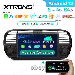 For Fiat 500 2007-2015 7 Android 12.0 8-Core 4+64GB Car GPS Stereo Radio Player