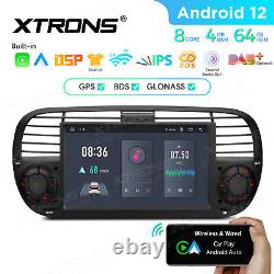 For Fiat 500 2007-2015 7 Android 12.0 8-Core 4+64GB Car GPS Stereo Radio Player