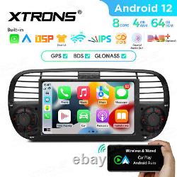 For Fiat 500 2007-2015 7 Android 12.0 8-Core 4+64GB Car GPS Stereo Radio Player