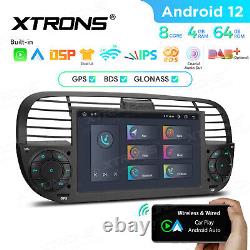 For Fiat 500 2007-2015 7 Android 12.0 8-Core 4+64GB Car GPS Stereo Radio Player