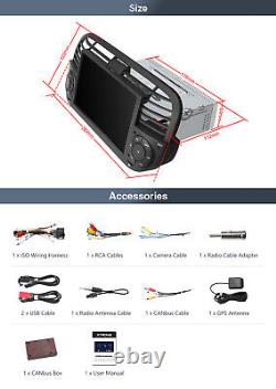 For Fiat 500 2007-2015 7 Android 12.0 8-Core 4+64GB Car GPS Stereo Radio Player