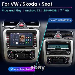 For VW GOLF MK5 MK6 7 2+64G Carplay Android 13 Car Stereo Radio Player GPS NAVI
