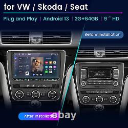 For VW GOLF MK5 MK6 9 Apple Carplay Android 13 Car Stereo Radio Player GPS NAVI