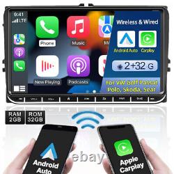 For VW GOLF MK5 MK6 9 Apple Carplay Car Stereo Radio Android 12 Player GPS 32GB