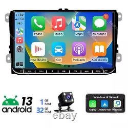 For VW GOLF MK5 MK6 9 Apple Carplay Car Stereo Radio Android 13 Player GPS 32GB