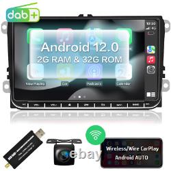 For VW GOLF MK5 MK6 9 Car Stereo Radio Android 12 GPS Player+DAB Tuner Camera