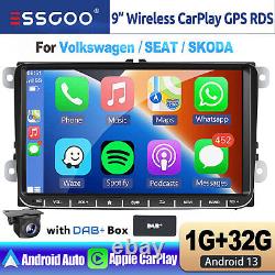 For VW GOLF MK5 MK6 9in Apple Carplay Car Stereo Radio Android 13 Player GPS DAB