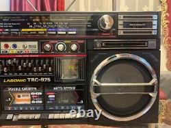 Lasonic TRC-975 Boombox Stereo Radio Cassette Player Recorder Tested Used