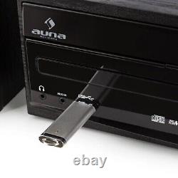 Multimedia Stereo System Vinyl Turntable CD Player USB MP3 Recording FM Radio
