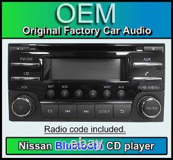 Nissan Note radio CD player Bluetooth stereo WITH CODE 281853VV1A AGC-3220YF-A