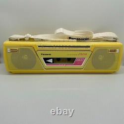 Panasonic RX-FM14 Stereo Radio Cassette Recorder Tape Player Yellow Vintage 80's