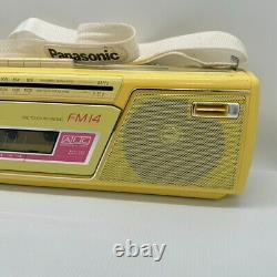 Panasonic RX-FM14 Stereo Radio Cassette Recorder Tape Player Yellow Vintage 80's