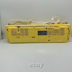 Panasonic RX-FM14 Stereo Radio Cassette Recorder Tape Player Yellow Vintage 80's
