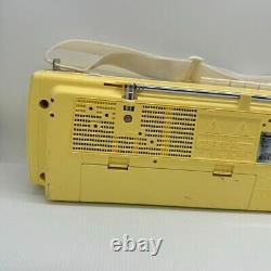 Panasonic RX-FM14 Stereo Radio Cassette Recorder Tape Player Yellow Vintage 80's