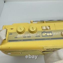 Panasonic RX-FM14 Stereo Radio Cassette Recorder Tape Player Yellow Vintage 80's