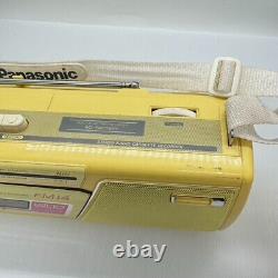 Panasonic RX-FM14 Stereo Radio Cassette Recorder Tape Player Yellow Vintage 80's
