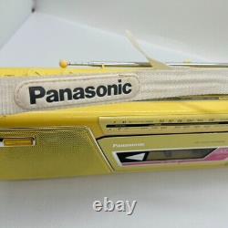 Panasonic RX-FM14 Stereo Radio Cassette Recorder Tape Player Yellow Vintage 80's