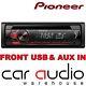 Pioneer Deh-s110ub Usb Cd Mp3 Aux 1 Pre Out Car Stereo Radio Player Red Display