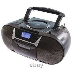 Portable Music Player Stereo Boombox CD FM Radio USB MP3 Cassette Recorder
