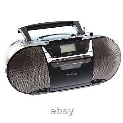 Portable Music Player Stereo Boombox CD FM Radio USB MP3 Cassette Recorder