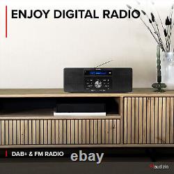 Prato DAB+ Digital Radio Stereo Bluetooth Speaker with CD Player, Clock, Black