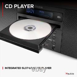 Prato DAB+ Digital Radio Stereo Bluetooth Speaker with CD Player, Clock, Black