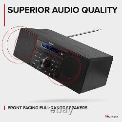Prato DAB+ Digital Radio Stereo Bluetooth Speaker with CD Player, Clock, Black
