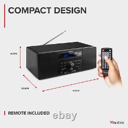 Prato DAB+ Digital Radio Stereo Bluetooth Speaker with CD Player, Clock, Black