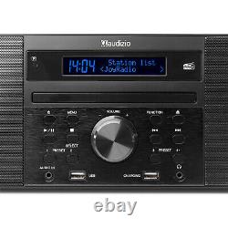 Prato DAB+ Digital Radio Stereo Bluetooth Speaker with CD Player, Clock, Black