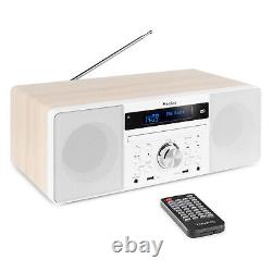 Prato DAB+ Digital Radio Stereo Bluetooth Speaker with CD Player, Clock, White