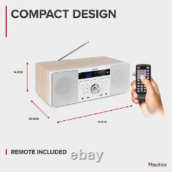 Prato DAB+ Digital Radio Stereo Bluetooth Speaker with CD Player, Clock, White