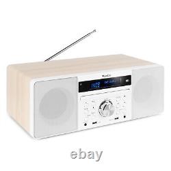Prato DAB+ Digital Radio Stereo Bluetooth Speaker with CD Player, Clock, White