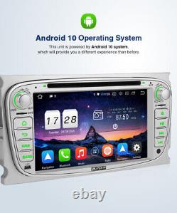 Pumpkin Android 10 Car Stereo Radio CD DVD GPS Sat Nav For Ford Mondeo MK4 Focus
