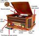 Record Player Turntable Mcr50 6-in-1 Cd Mp3 Player Cassette Tape Radio Fm/am Usb
