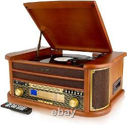 Record Player Turntable MCR50 6-in-1 CD MP3 Player Cassette Tape Radio FM/AM USB