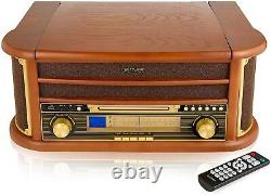 Record Player Turntable MCR50 6-in-1 CD MP3 Player Cassette Tape Radio FM/AM USB