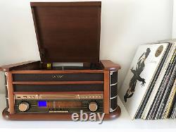 Record Player Turntable MCR50 6-in-1 CD MP3 Player Cassette Tape Radio FM/AM USB