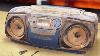 Restoration Old Vintage Sharp Stereo Radio Cd Player Restore Discarded Boombox Am Fm Radio