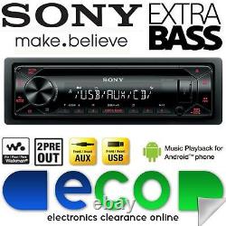 SONY CDX-G1300U CD MP3 AUX USB Face Off Car Stereo Radio Player Red illumination