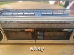 Sharp QT-77 radio twin cassette player stereo. Working, Please Do Read
