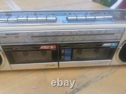 Sharp QT-77 radio twin cassette player stereo. Working, Please Do Read