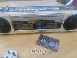 Sharp QT-77 radio twin cassette player stereo. Working, Please Do Read